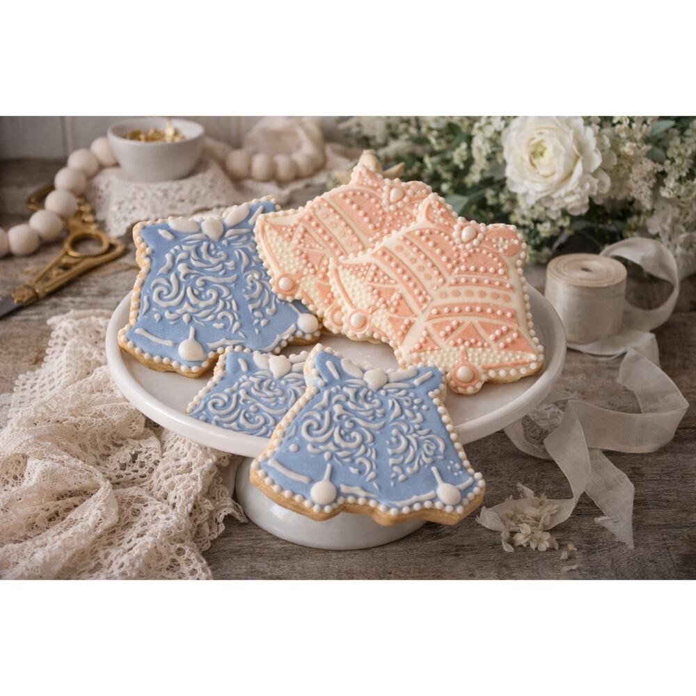 Wedding Bells Cookie Stencil Designer Stencils Food Safe Baking Tool